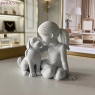 BARR1YP Girl And Dog Statues, Decoration Cute Desktop Dog Figurine, Gifts 3D Printed Creative Nordic