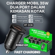 (NEW) ROBOT RT-CC6 MINI METAL CAR PD QC 35W CAN BE USED BY CAR MOTORCYCLES