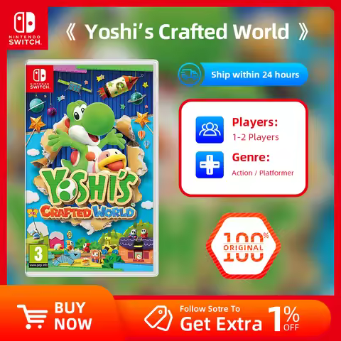 Nintendo Switch Game Deals- Yoshi’s Crafted World - Stander Edition - Genre Action Platformer 5.6 GB