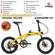 Sepeda Lipat 20 Inc Exotic Eksplore 100 Alloy Bonus Helm sma Cover Jok 8Speed Rem Cakram