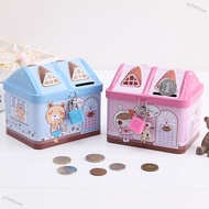 yz7hk51vwt Cartoon Iron House Cute Piggy Bank Money Saving Box Tinplate Creative Coin Pot Gifts for 