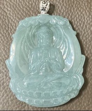 全新18K冰種天空藍大日如來翡翠吊墜