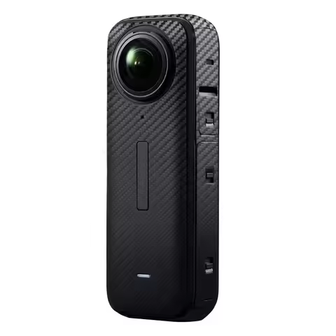 3D Carbon Fiber Grain PVC Stickers Film Full Body Cover Scratch-proof Decals Skin for Insta360 X5 On