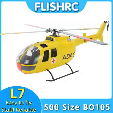 FL500 FLISHRC BO105 500 Size Scale Helicopter Model 6CH GPS with L7 Flight Control RTF /BNF Hobby,Ou