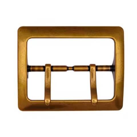 Men Western Vintage Gold Wide Double Pin Center Bar Leathercraft Leather Belt Buckle Replacement Fit