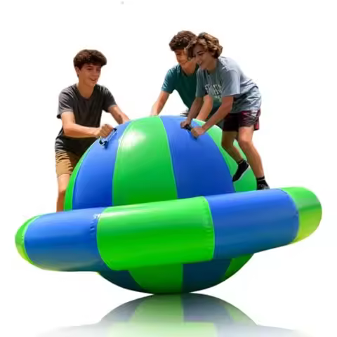 6.5×3.6FT Inflatable Dome Rocker Water Bouncer with Electric Pump Heavy-Duty 0.6mm PVC Rocker Dome w