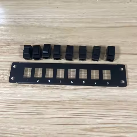 Patch Panel 8 Port Cat6 10G Support 1U Network Patch Panel UTP 19-Inch Wallmount or Rackmount Punch 