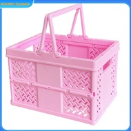 Picnic Food Storage Basket Large Capacity Solid Color with Handles Foldable Hollow Out Dirty Clothes