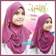 QASRULHUDA Shawl Sparkle | Instant Shawl Budak | Reversible Kids Shawl 2 Loop | Shawl 2 Muka |Shawl 