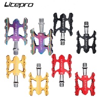 Litepro Folding Bicycle Platform Pedal Mountain Bike Flat Pedals Aluminum Alloy Ultra Light Bike Ped