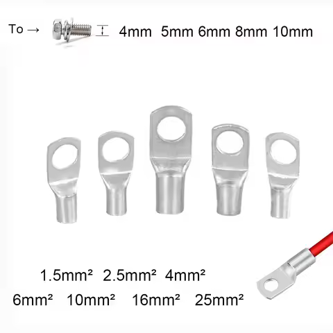 10Pcs CrimpTerminal Eletrico Copper Ring 0 Gauge Car Wire Wire Connector SC Terminal Cable Electric 
