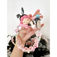 Cute Bunny Wendy phone cover back clip / back case / phone holder with straps