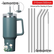 LEMONTRE 1Pcs Cup Straw, Silver Straight Bent Stainless Steel Straws, 6mm 8mm Drinking Reusable Replacement Straw for  30oz 40oz Tyeso Cup