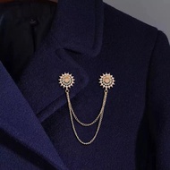 Shirt Flower Diamond Inlaid Pearl Collar Pin Collar Collar Chain Brooch Pin Buckle Jewelry