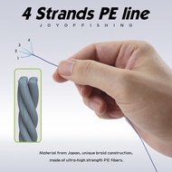 JOF Strong Tali Pancing Benang 4 Strand 300m 500m 1000m Japan Super Strong PE Braided Fishing Line 1