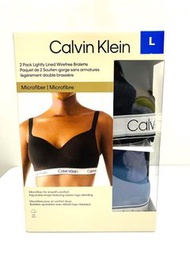Costco 好市多 Calvin Klein 女無鋼圈內衣2入組（黑/藍色）