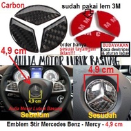 Emblem logo steering wheel mercedes benz a ces class class mb mercy carbon fiber 4.9 cm