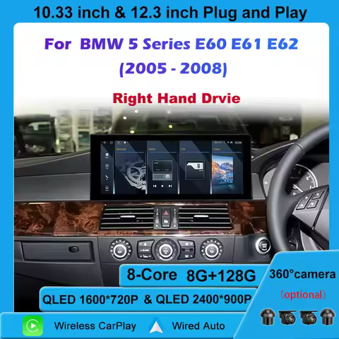 Wireless CarPlay For Right Hand Drvie BMW 5 Series E60 E61 E62 2005-2008 CCC CIC System Multimedia D