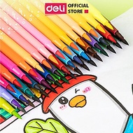 Bút Brush Bút Dạ Màu Marker Chuyên Viết Calligraphy Đầu Mềm Dành Cho Học Sinh Mĩ Thuật Hội Hoạ Deli