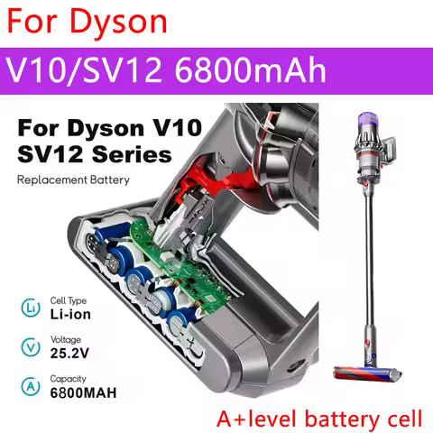For Dyson V10 replacement battery Compatible Models V10 Motorhead Absolute Fluffy Cyclone SV12 batte