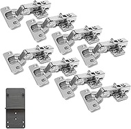 LOOTICH 110 Degree Full Overlay 35mm Soft Close Hinge with Hydraulic Damper for Kitchen Cabinet Cupboard Wardrobe Door Automatic Hinges with Cushioning European Type Pack of 8