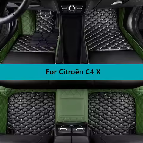 Leather Car Floor Mats For Citroën C4 X 2022 2023 2024 2025 2026 All Weather Waterproof Car Floor Ma