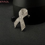 ERROL Black Ribbon Pin, Melanoma Cancer Rhinestone Crystal Funeral Ribbon Badge Brooch, Sweet Lapel 
