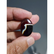 Batu Cincin Akik Yaman Merah Hitam Putih