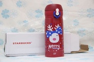 #19087 限量絕版THERMOS膳魔師 X STARBUCKS星巴克手握便攜男女保溫杯（聖誕繽紛雪季紅350ml）$450