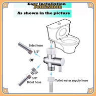 TONFASHION Bidet T Adapter, Durable Shut- Valve 3-Way T Valve, Premium Chrome  Solid Brass Tee Conne