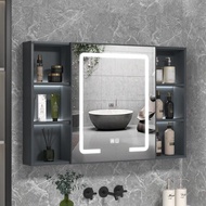 Bathroom Wall Cabinet Mirror Makeup Medicine Cabinet Wall Mounted Bathroom LED Mirror with Storage C