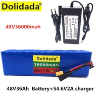 Electric Bicycle Battery 48v 36Ah 18650 Lithium ion battery pack 13String3and+Charger