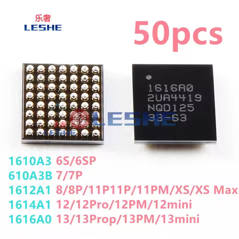 50pcs 1612A1 1614A1 1616A0 610A3B 1610A3 U2 USB iC for iphone 6 7 8 X XS 11 12 13 Por Max Tristar Ch