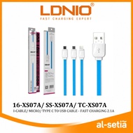 LDNIO XS-07A XS-07 XS07A XS07 I-CABLE | MICRO | TYPE C TO USB CABLE 2.1A TRANSMISSION CABLE - 100CM