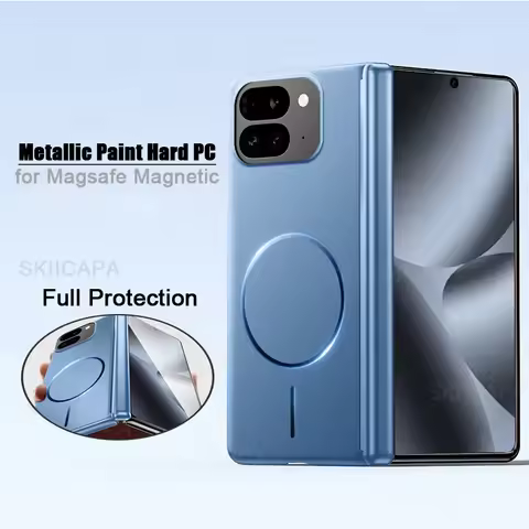 Hinge Protection Magnetic Case for Google Pixel 10 Pro Fold Magsafe Metallic Paint Hard PC Shell Cov