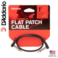D'Addario PW-FPRR-01 Flat Effect Extension Cable Head Black Length 30 Cm. Bend Head/Bend (1 FT/Custo