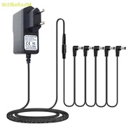 [WillBeRedM] US/UK/EU Plug 1 To 5 DC 9V 1A Guitar Pedal Power Supply Adapter AC 100-240V Musical Ins