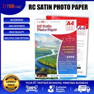 CUYI RC Satin Photo Paper A4 Size No Back Print 200GSM ( 20 Sheets / Pack ) Waterproof