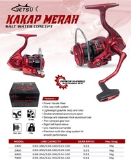 REEL SPINNING POWER HANDLE SALT WATER MURAH GETSU KAKAP MERAH SW 1000 2000 7000 SMOOTH ROTOR