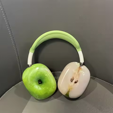 Green Fruit Series Y2K Airpods Max Headphones Case Cover 3D Resin Customized Airpods Cases Headphone