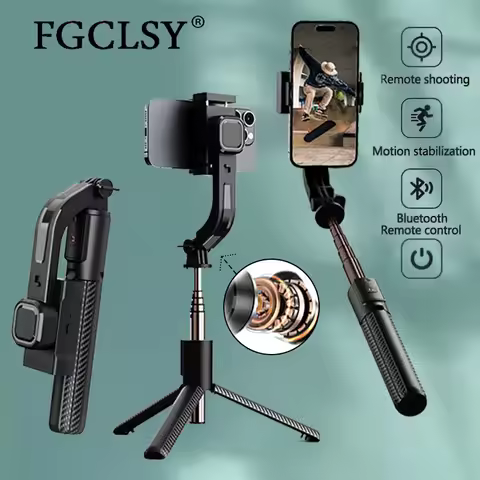 FGCLSY Bluetooth Handheld Gimbal Stabilizer Mobile Phone Selfie Stick Aluminum Alloy Adjustable Trip