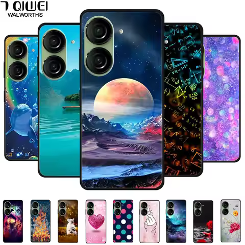 For Asus Zenfone 10 5G 5.92" Cases Lovely Soft Black Silicone Fundas For Zenfone 10 Back Cover Shock