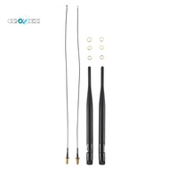 2 x 6dBi 2.4GHz 5GHz Dual Band WiFi RP-SMA Antenna + 2 x 35cm U.fl /  Cable