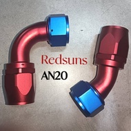RedSuns AN20 aluminum fitting 45 degree / 90 degree～ Blue Red