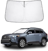 Proadsy Front Windshield Sun Shade Foldable Sunshade Protector Custom Fit 2022-2024 Toyota Corolla Cross (Not for Corolla) Accessories 2023 Upgrade