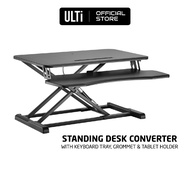 ULTi Desk Converter Riser, Standing Desk, Height Adjustable, Sit-Stand w Monitor &amp; Laptop, Keyboard Tray &amp; Tablet Holder