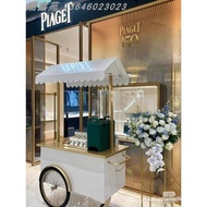 Metal Flower Cart Coffee Cart Mall Bread Cart Milk Tea Cart Sales Cart Mobile Display Cart Stall Rac