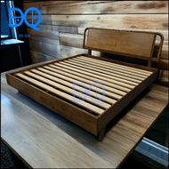 Du Qin Solid Wood King Size Bedframe Bed Frame Katil King Kayu Solid