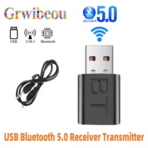 2 in 1 Bluetooth 5 0 Receiver Wireless Music Audio Adapter 3.5mm Jack Mini BT Audio Receiver For Lap
