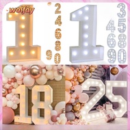 YOLANDA LED Light Balloon, 0-9 Numbers 91cm Giant Birthday Figure, Mosaic Design LED Lighted Light U